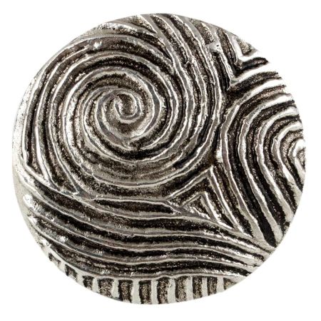 Round Wave Shape Antique Silver Aluminium Cabinet Knob